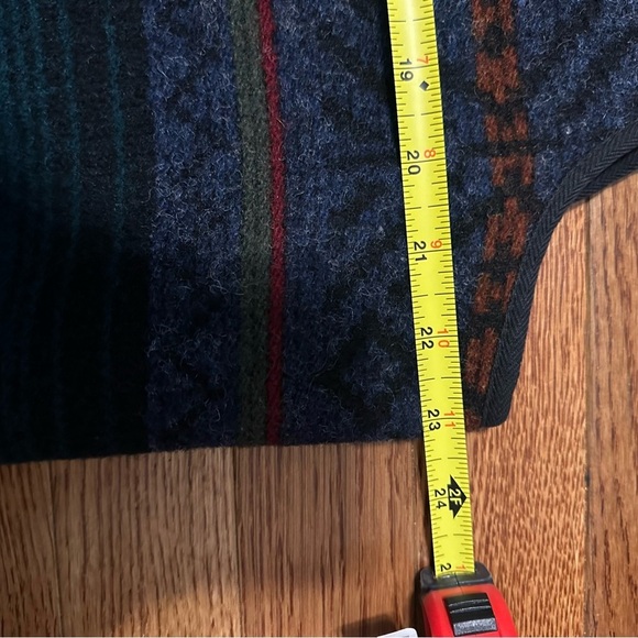 VTG LL Bean Mens Aztec USA Made Western Full Zip Chore Woolen Stripe Vest Sz L - Picture 4 of 7